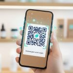 Persona escaneando un código QR en el empaque de un producto profesional